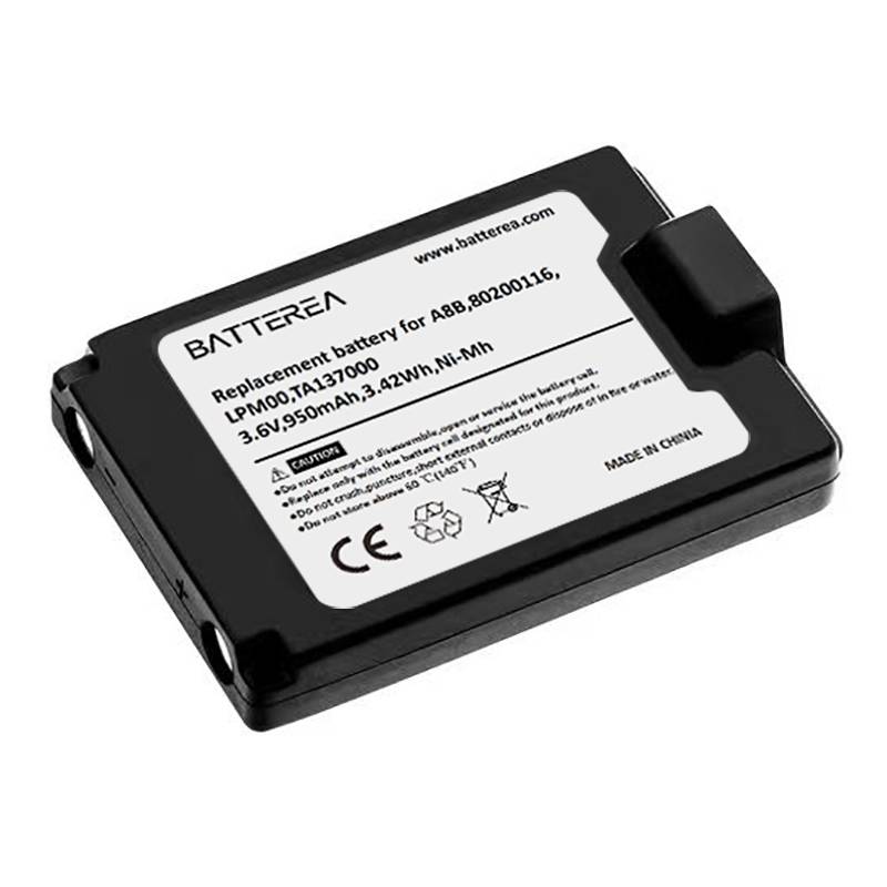 wholesale replacement battery compatible with autec a8b, replaces 80200116, ta1370 00,r0batt00e13a0, 3.6v,950mah,3.42wh,ni mh