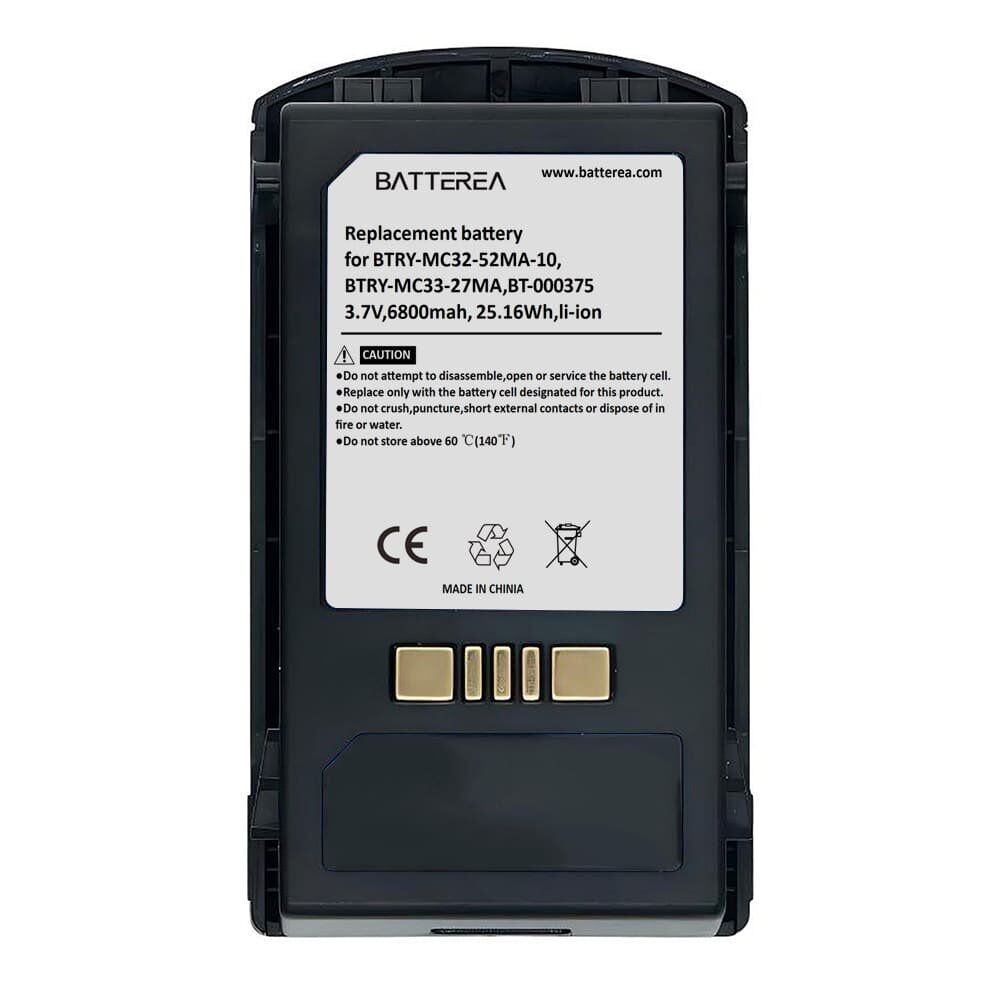 barcode scanner battery for zebra mc3200, mc32n0, mc32n0 s,replaces btry mc32 52ma 10, btry mc33 27ma,3.7v,6800mah, 25.16wh,li ion