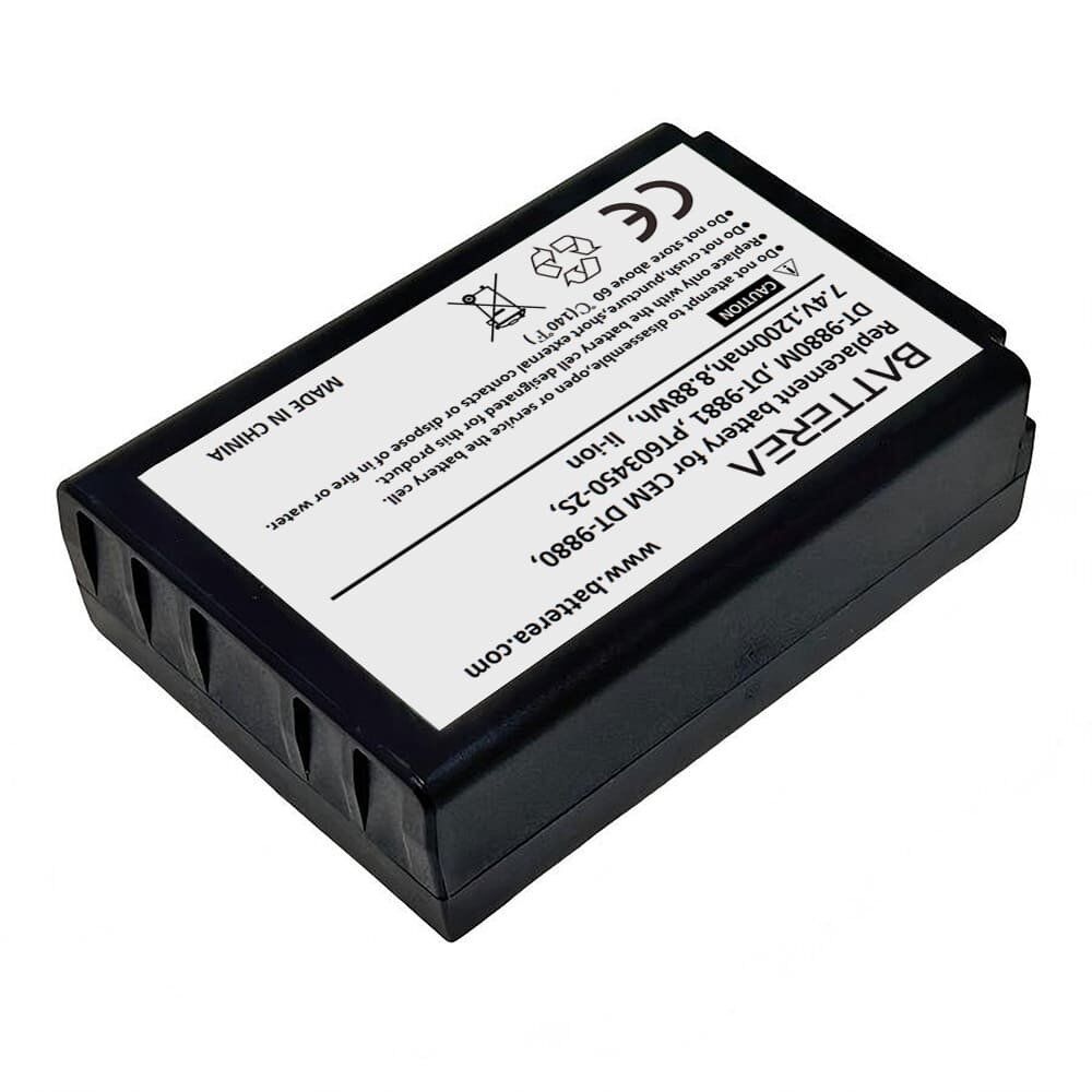 wholesale replacement battery compatible with extech video particle counter vpc300 (built in camera),replaces for cem dt 9880, dt 9880m ,dt 9881 ,pt603450 2s, 7.4v,1200mah,8.88wh,li ion