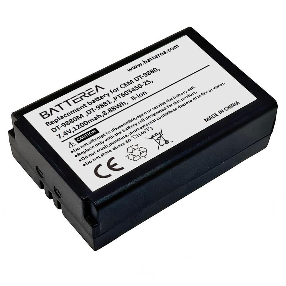 wholesale replacement battery compatible with extech video particle counter vpc300 (built in camera),replaces for cem dt 9880, dt 9880m ,dt 9881 ,pt603450 2s, 7.4v,1200mah,8.88wh,li ion